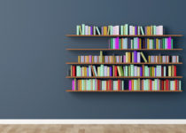 interior bookshelf room library. 3d rendering